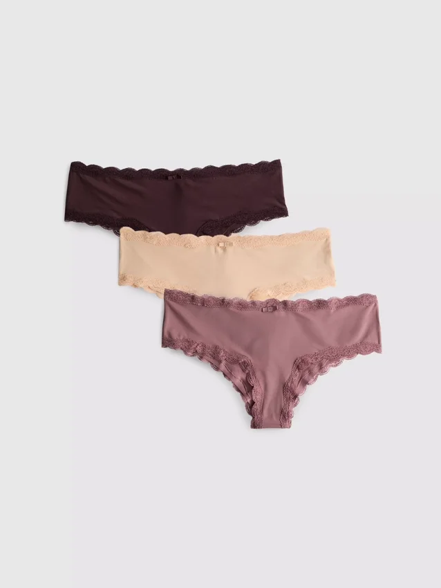 Conjunto de 3 cuecas hipster neutras em microfibra