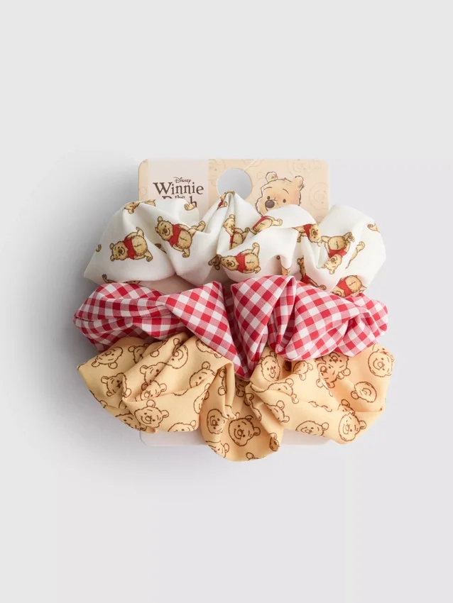 Conjunto de 3 elásticos com padrão do Ursinho Pooh da Disney