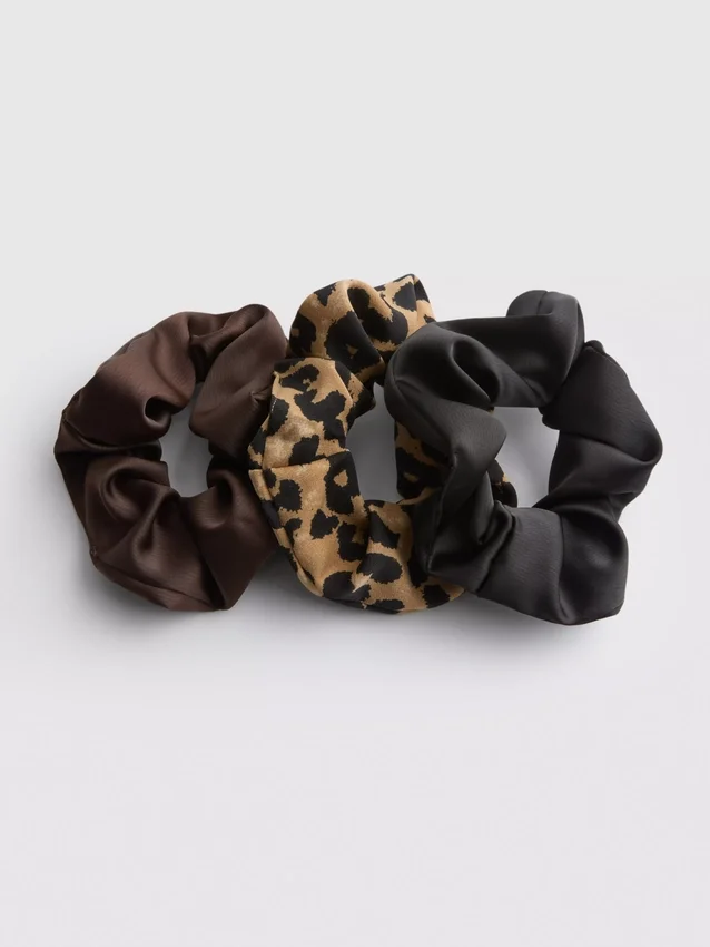 Conjunto de 3 elásticos de cabelo em cetim