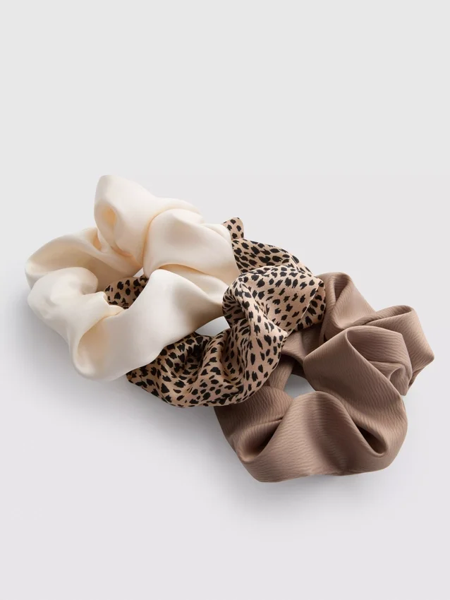 Conjunto de 3 elásticos de cabelo em cetim