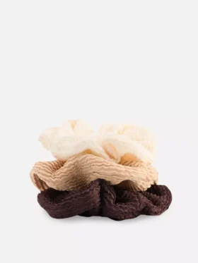 Conjunto de 3 elásticos de cabelo enrugados