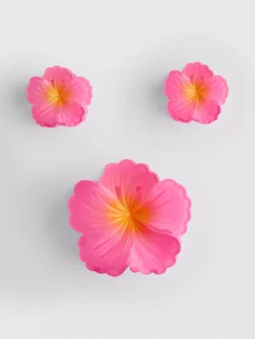 Conjunto de 3 ganchos de cabelo com flores
