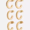 Conjunto de 3 mini brincos de argola