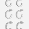 Conjunto de 3 mini brincos de argola