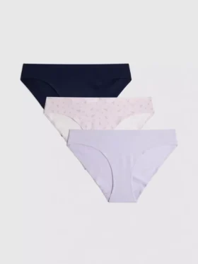 Conjunto de 3 mini-cuecas invisíveis com alto teor de algodão
