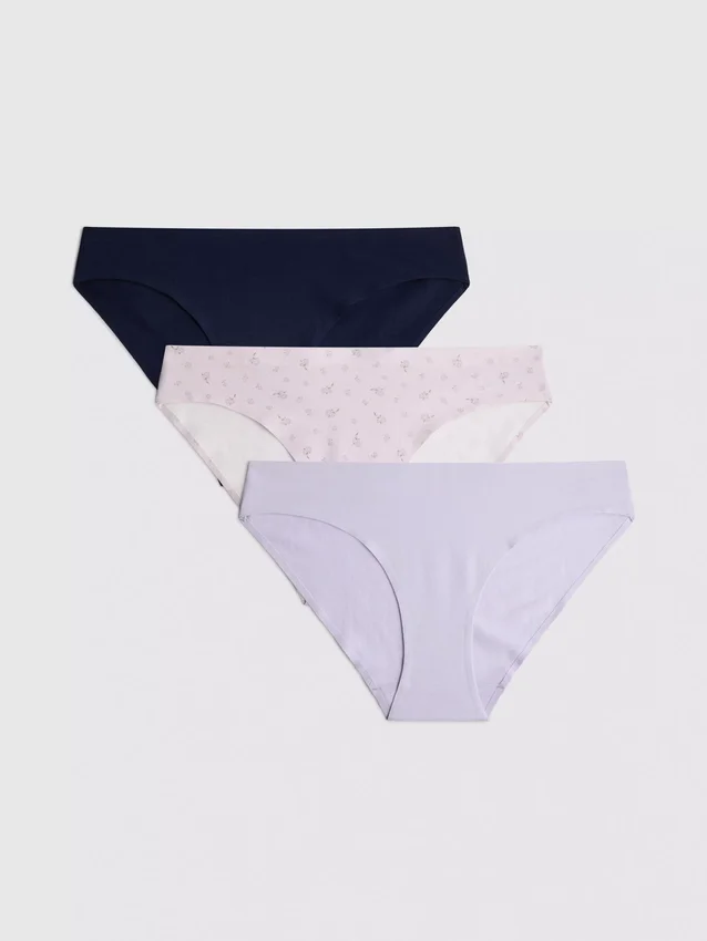 Conjunto de 3 mini-cuecas invisíveis com alto teor de algodão