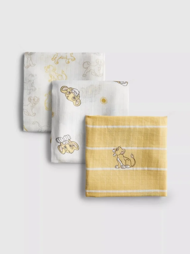 Conjunto de 3 panos de musselina do «Rei Leão» da Disney
