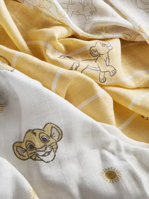Conjunto de 3 panos de musselina do «Rei Leão» da Disney