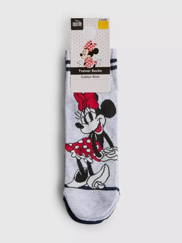 Conjunto de 3 pares de meias curtas da Minnie Mouse da Disney