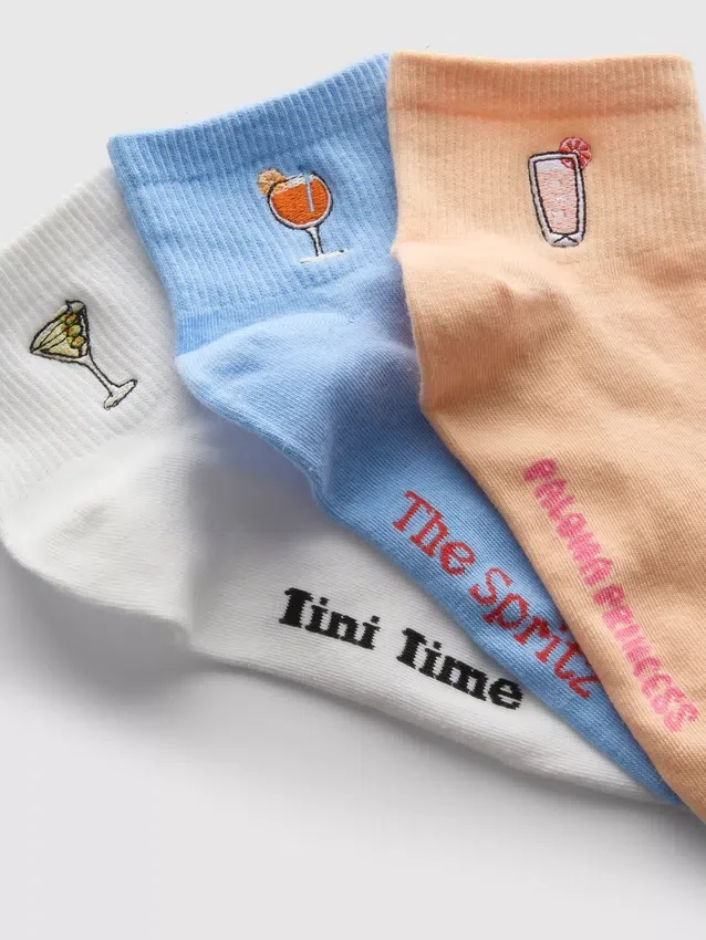 Conjunto de 3 pares de meias curtas tipo «cocktail»