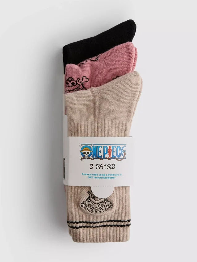 Conjunto de 3 pares de meias de cano curto com nervuras