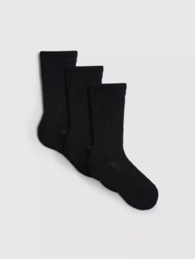 Conjunto de 3 pares de meias desportivas de cano médio com elevado teor de algodão