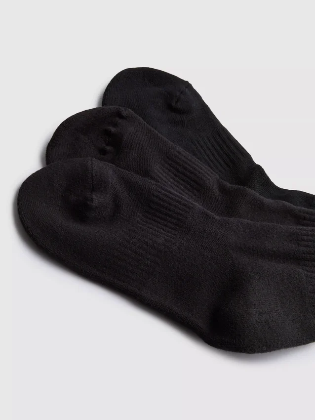 Conjunto de 3 pares de meias desportivas de cano médio com elevado teor de algodão