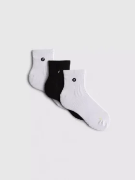 Conjunto de 3 pares de meias desportivas de microfibra até ao meio da panturrilha