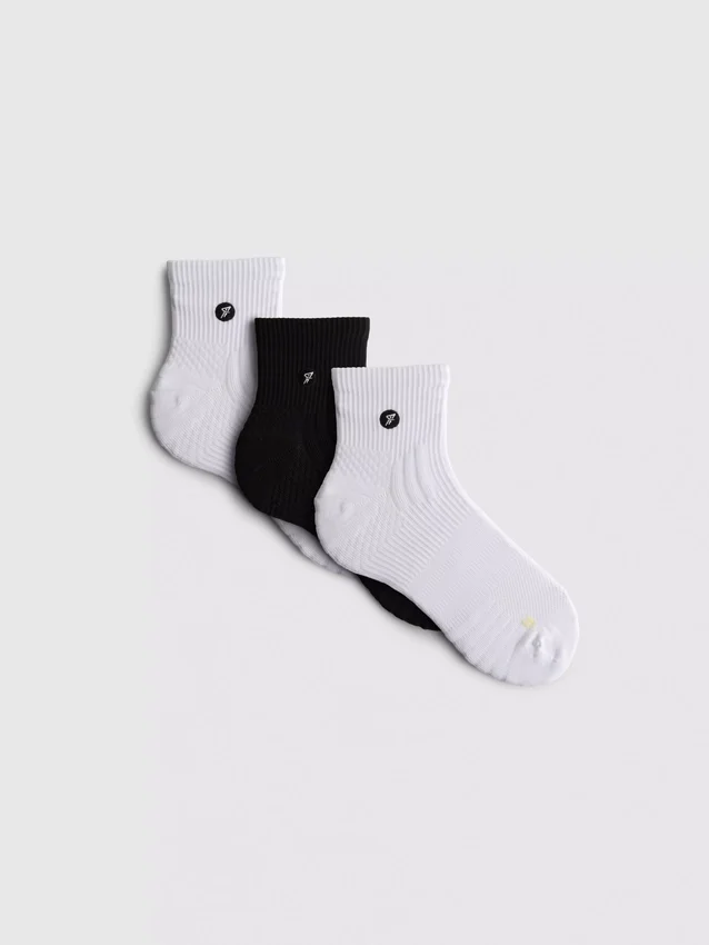 Conjunto de 3 pares de meias desportivas de microfibra até ao meio da panturrilha