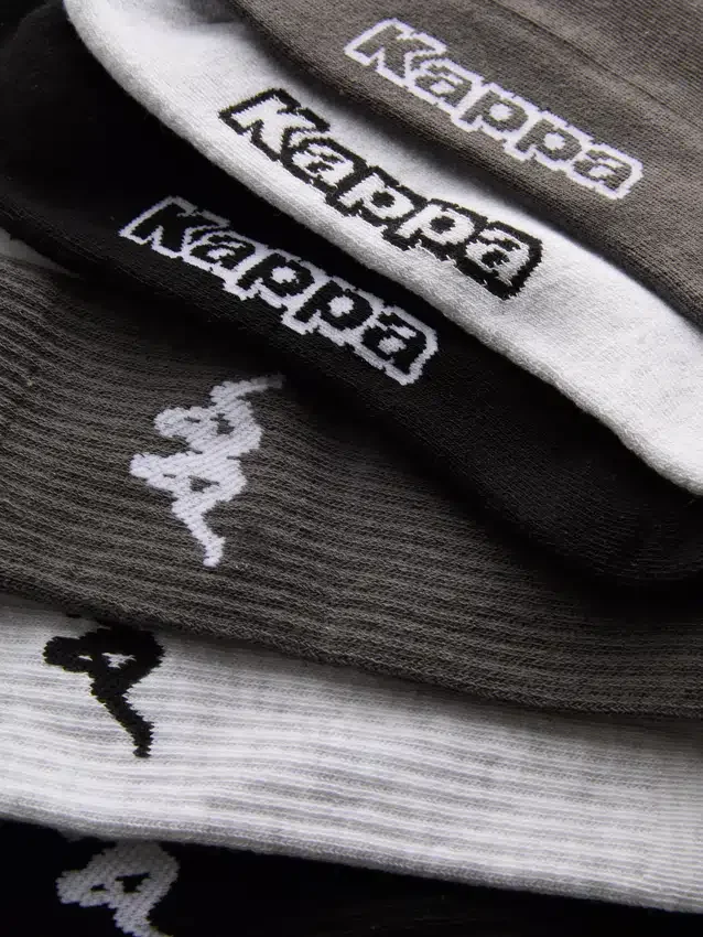 Conjunto de 3 pares de meias Kappa de cano médio com elevado teor de algodão