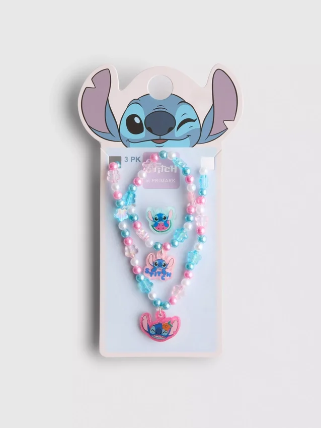 Conjunto de 3 peças de joias do Stitch da Disney