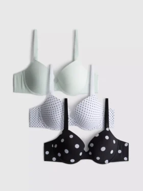 Conjunto de 3 soutiens de t-shirt avec imprimé A-E