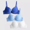 Conjunto de 3 soutiens push-up de renda, tamanhos A-E