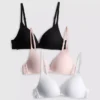 Conjunto de 3 soutiens sans aro en microfibra