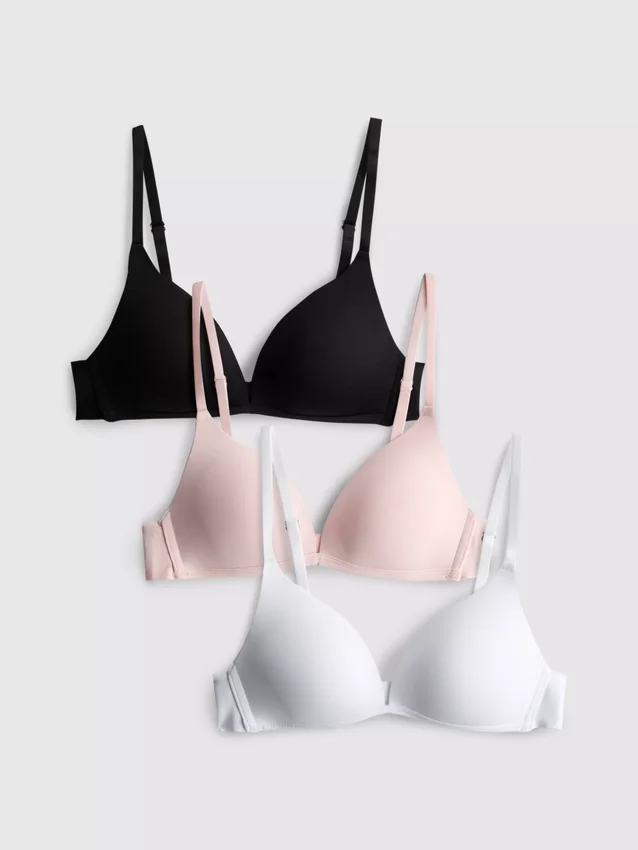 Conjunto de 3 soutiens sans aro en microfibra