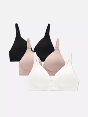 Conjunto de 3 soutiens sem aro com acabamento escovado