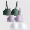 Conjunto de 3 soutiens type balcão avec dentelle, tailles A-E