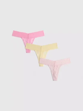 Conjunto de 3 tangas bandeau de renda