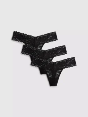 Conjunto de 3 tangas bandeau de renda