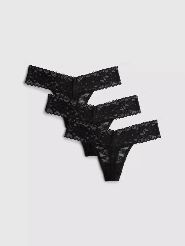 Conjunto de 3 tangas bandeau de renda