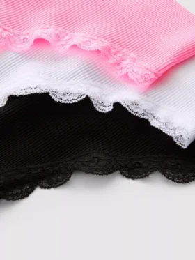 Conjunto de 3 tangas de renda canelada sem costuras