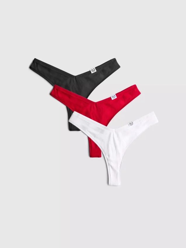 Conjunto de 3 tangas «Miami» com elevado teor de algodão