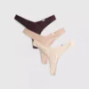 Conjunto de 3 tangas Miami com nervuras, com elevado teor de algodão