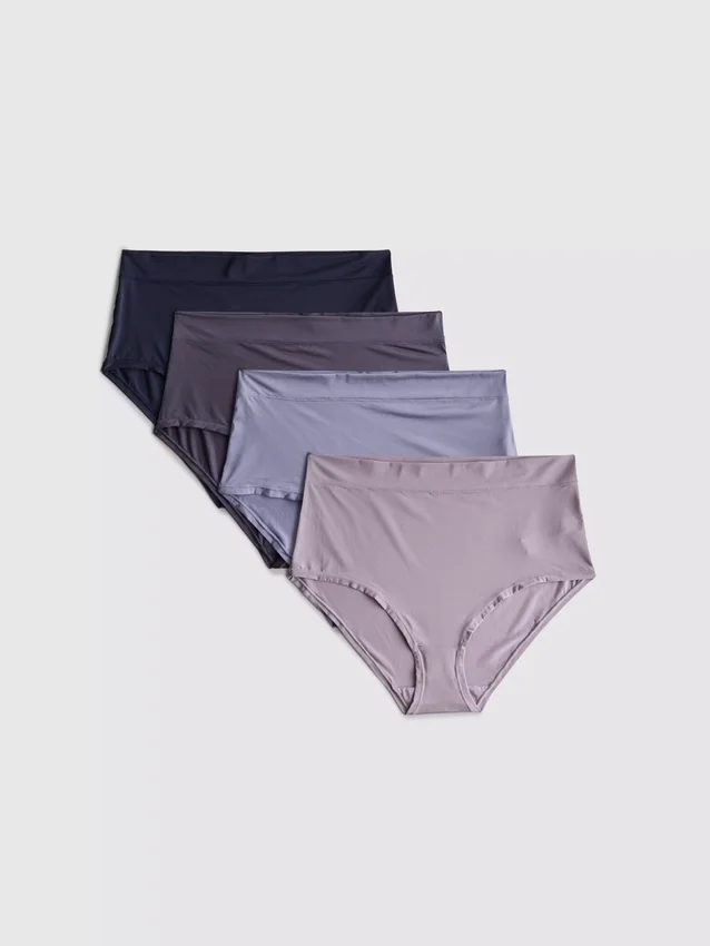 Conjunto de 4 cuecas de cintura alta em microfibra