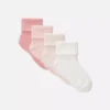 Conjunto de 4 pares de meias curtas com bainha para bebé