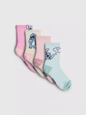Conjunto de 4 pares de meias curtas com o Stitch da Disney