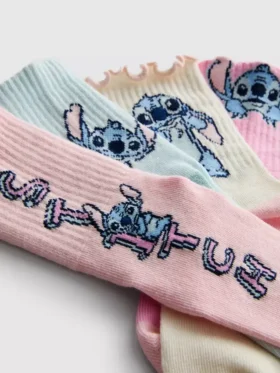 Conjunto de 4 pares de meias curtas com o Stitch da Disney