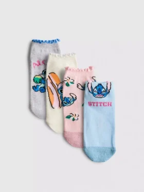 Conjunto de 4 pares de meias de sapatilhas do Stitch da Disney