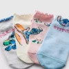 Conjunto de 4 pares de meias de sapatilhas do Stitch da Disney