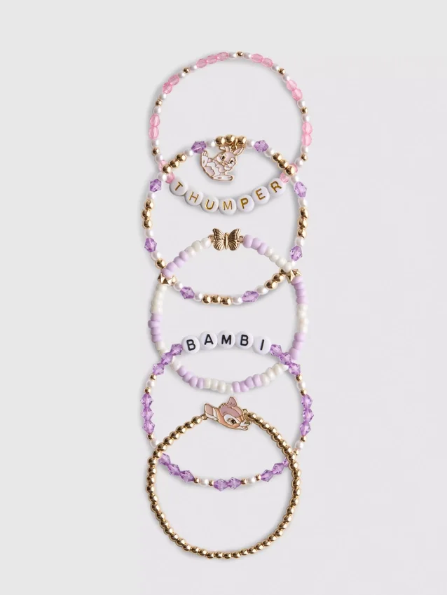 Conjunto de 4 pulseiras do Bambi da Disney