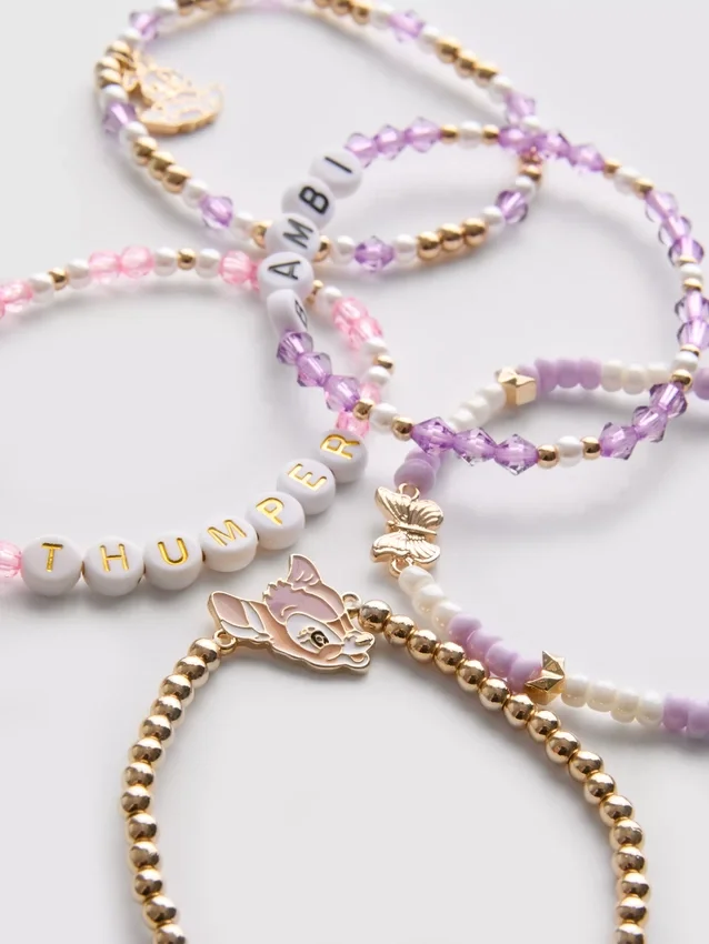 Conjunto de 4 pulseiras do Bambi da Disney
