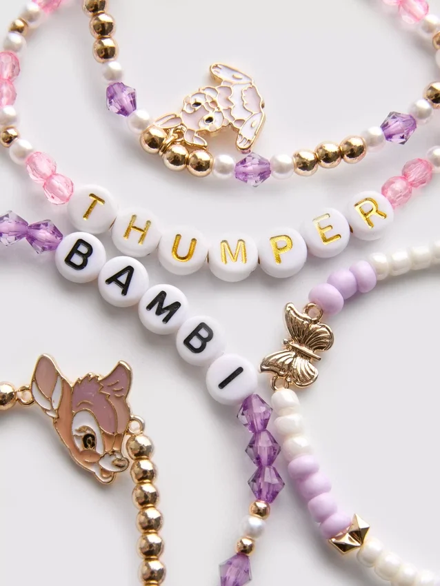 Conjunto de 4 pulseiras do Bambi da Disney