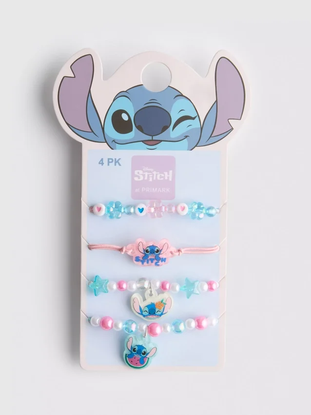 Conjunto de 4 pulseiras do Stitch da Disney