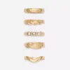 Conjunto de 5 anéis com designs variados