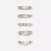Conjunto de 5 anéis com designs variados