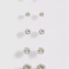 Conjunto de 5 brincos com pedras