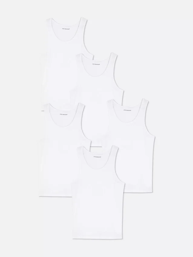 Conjunto de 5 camisolas sem mangas essenciais