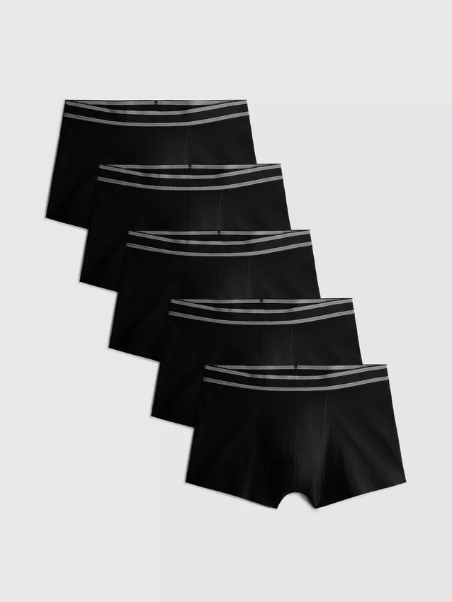 Conjunto de 5 cuecas boxer essenciais de cintura baixa