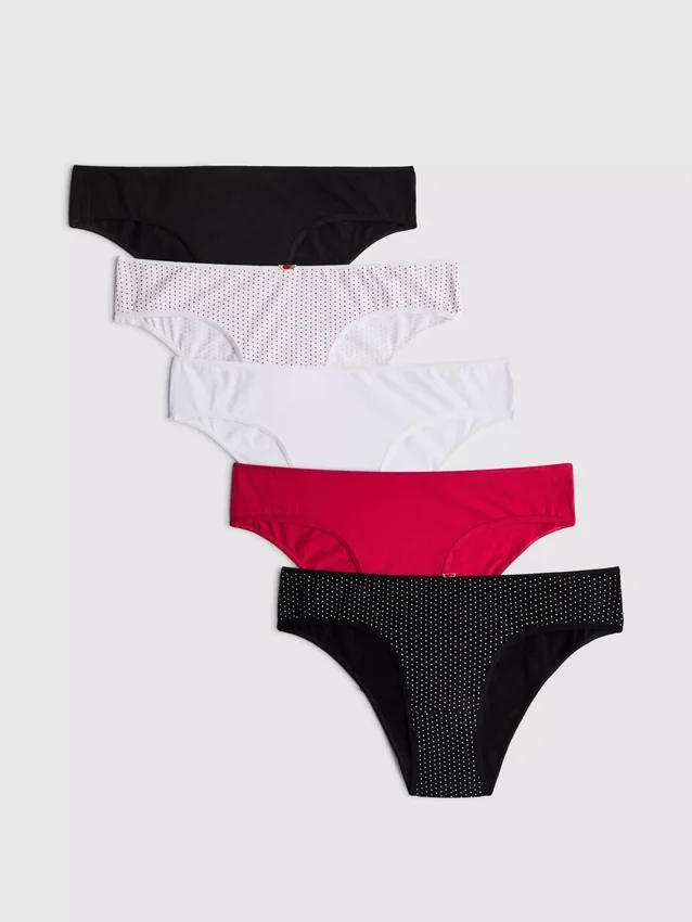 Conjunto de 5 cuecas brasileiras estampadas com alto teor de algodão