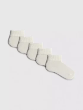 Conjunto de 5 pares de meias com punhos canelados